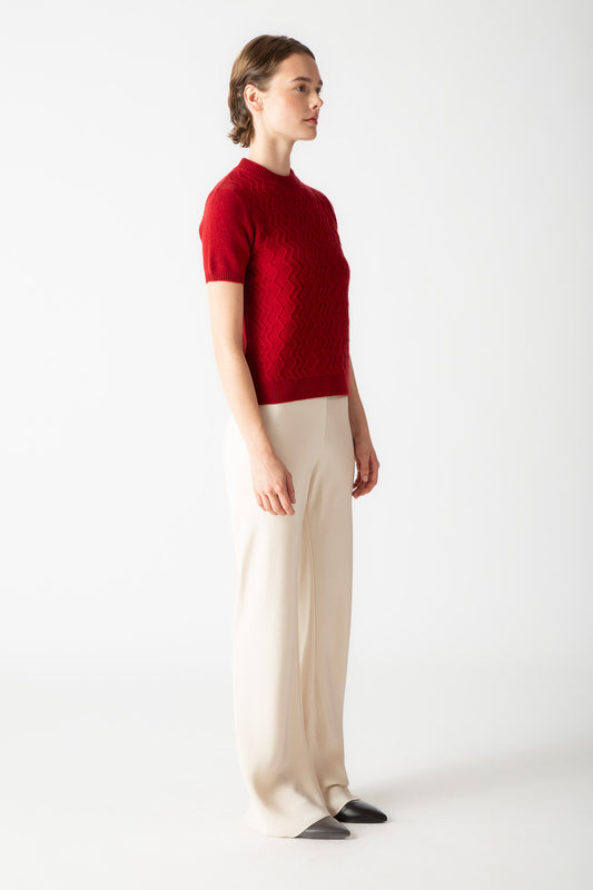 TEXTURED MOCKNECK TOP