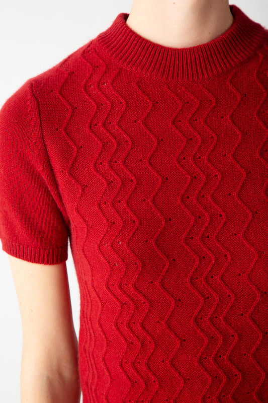 TEXTURED MOCKNECK TOP