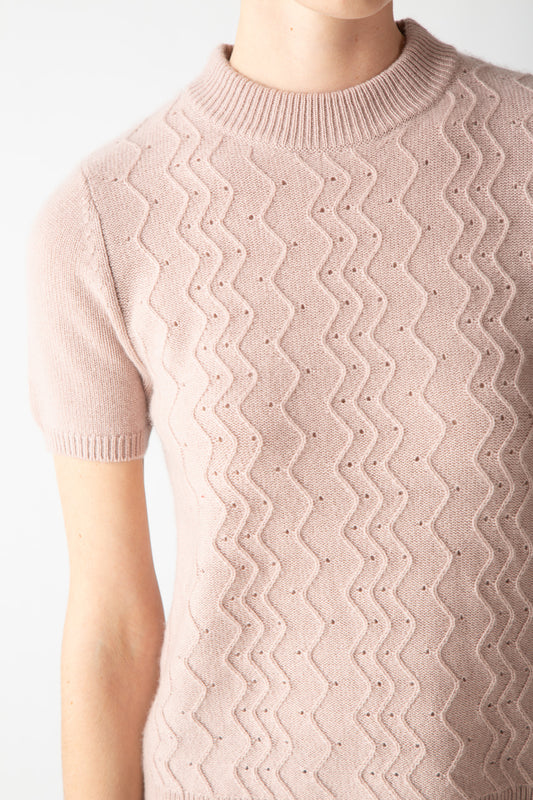 TEXTURED MOCKNECK TOP