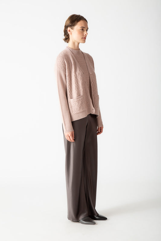 TEXTURED V-NECK CARDIGAN