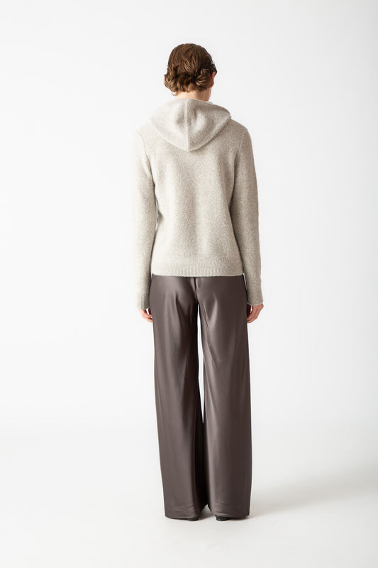 BOUCLE FULL-ZIP HOODIE CARDIGAN