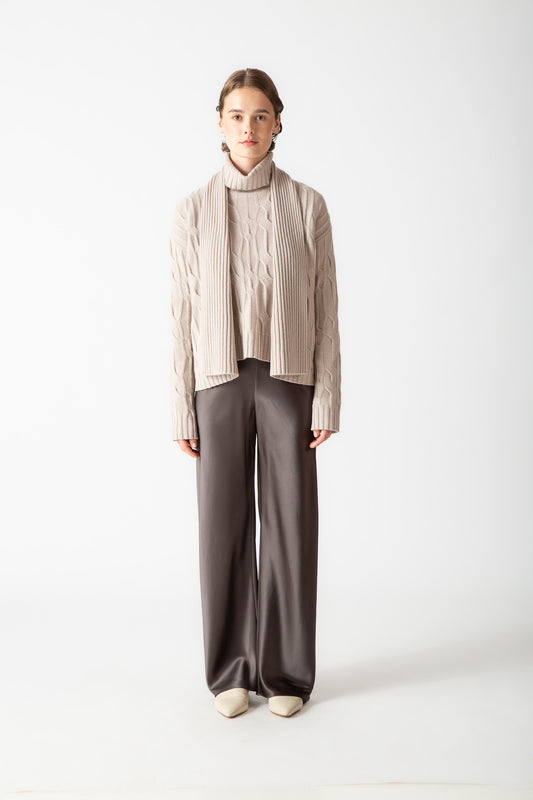 CABLE SHAWL CARDIGAN