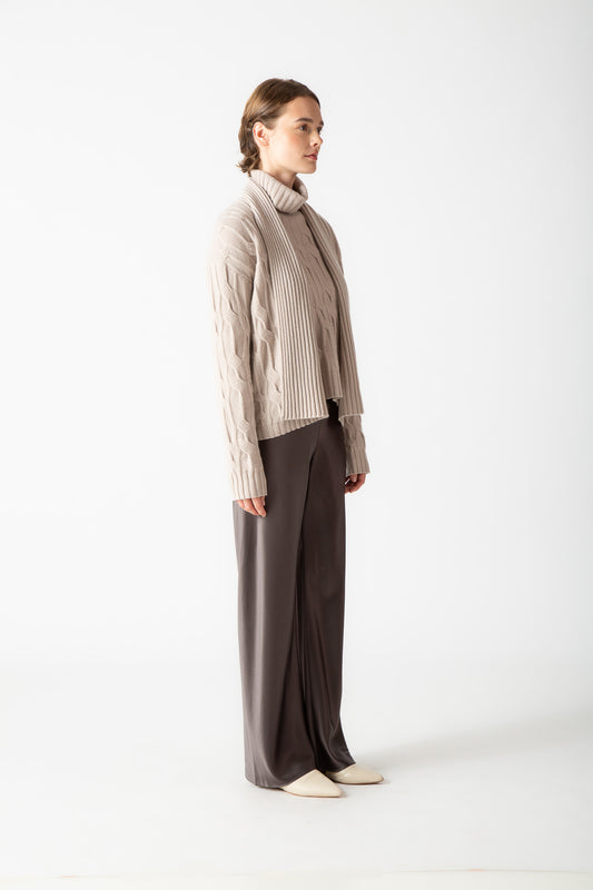 CABLE SHAWL CARDIGAN