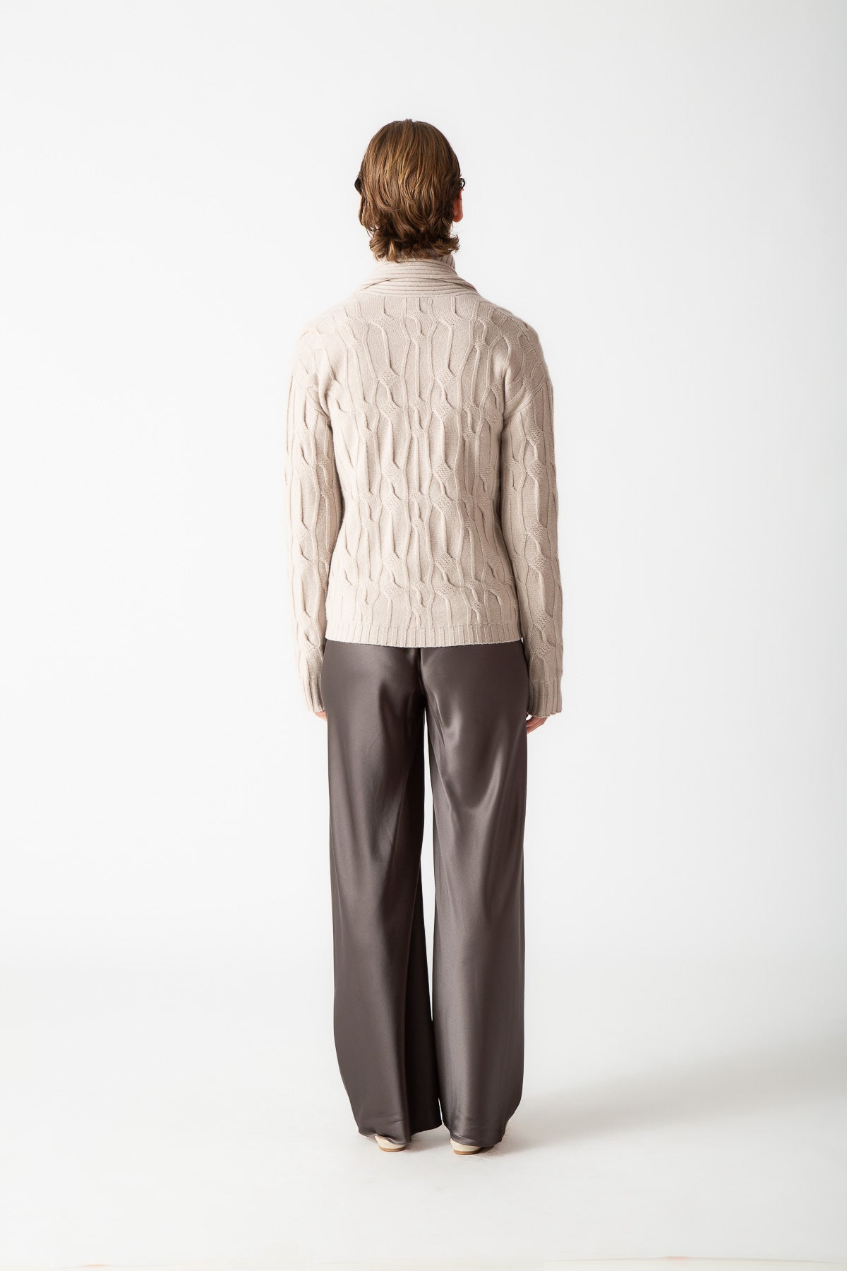 CABLE SHAWL CARDIGAN