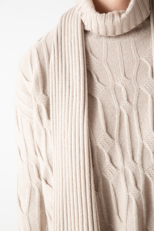 CABLE SHAWL CARDIGAN