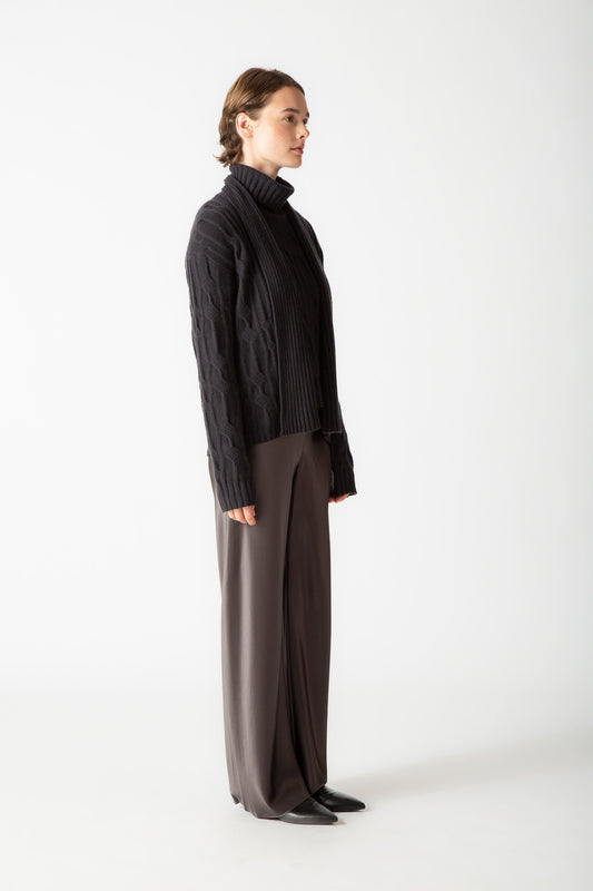 CABLE SHAWL CARDIGAN