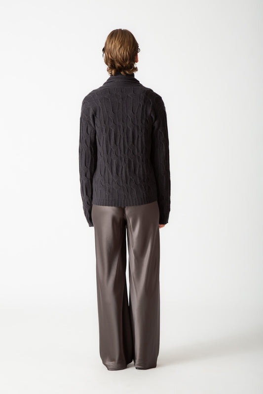 CABLE SHAWL CARDIGAN