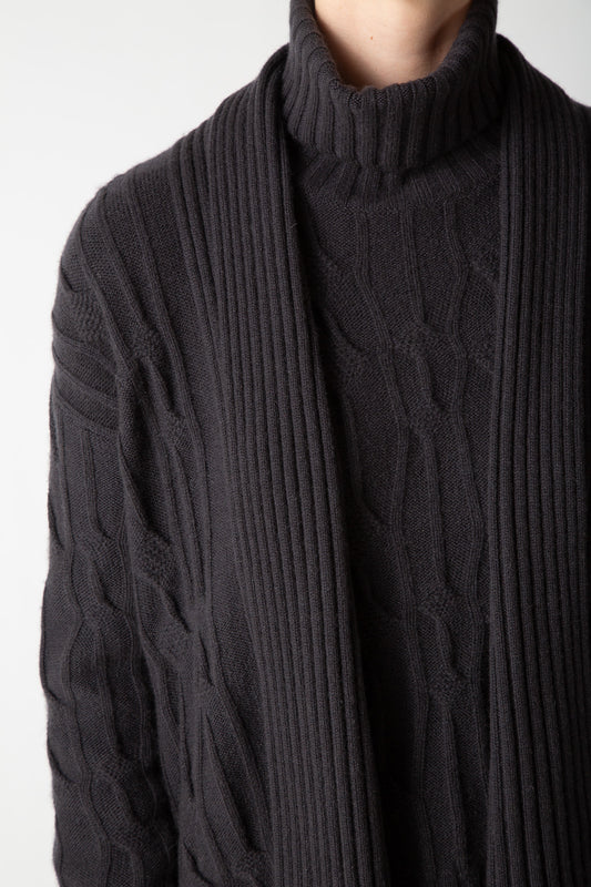 CABLE SHAWL CARDIGAN
