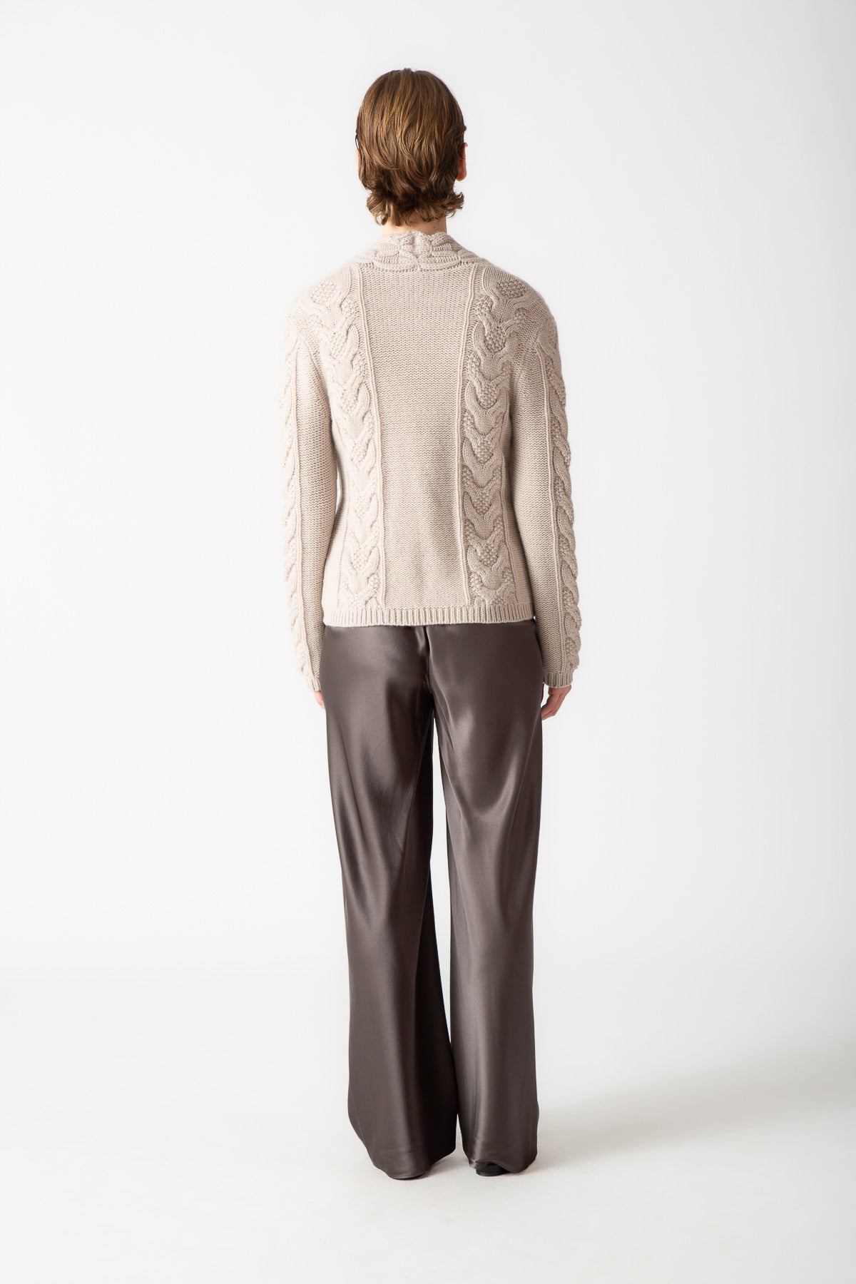 ARAN CABLE SHAWL COLLAR CARDIGAN