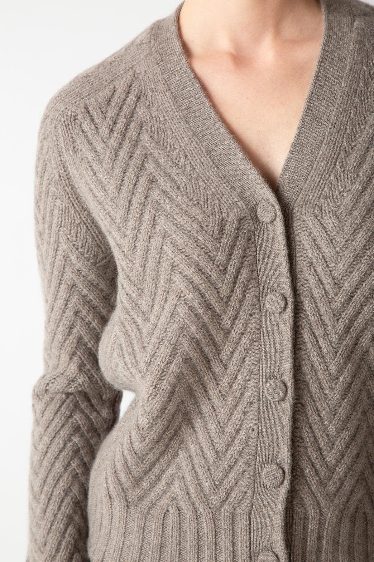 CHEVRON STITCH CARDIGAN
