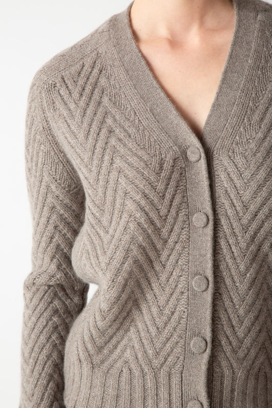 CHEVRON STITCH CARDIGAN