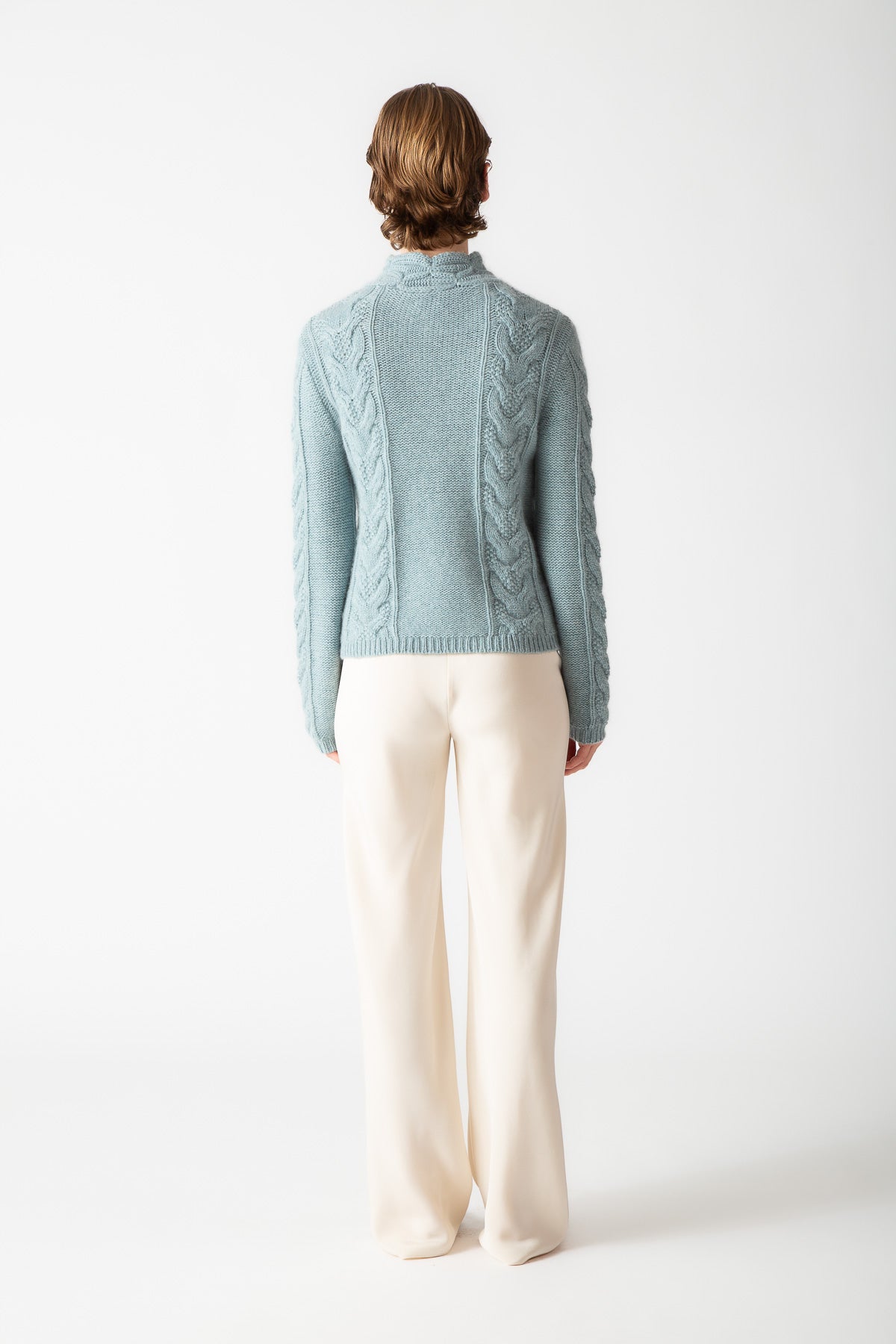 MIXED CABLE MOCKNECK