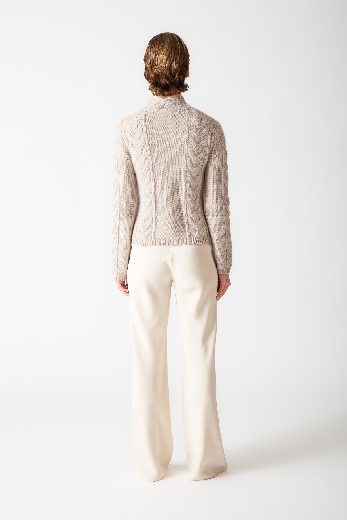 MIXED CABLE MOCKNECK