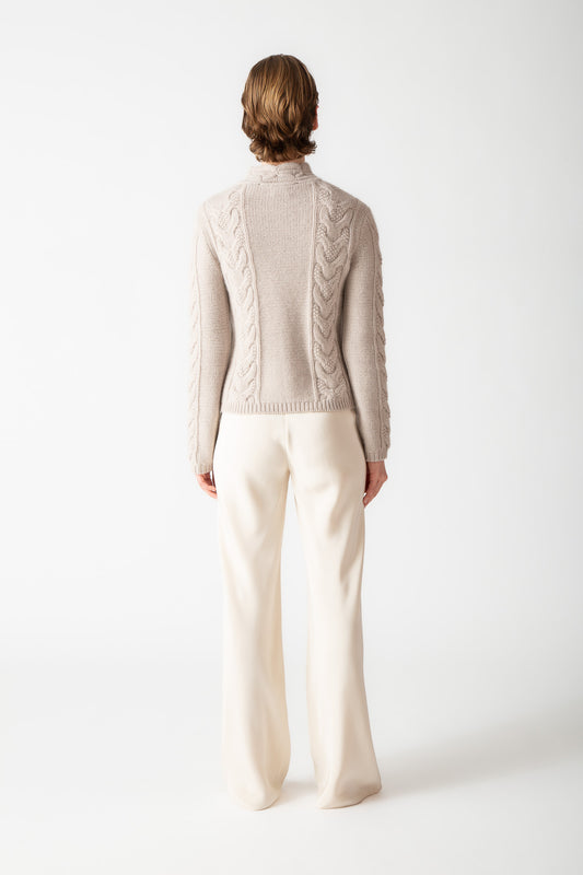 MIXED CABLE MOCKNECK