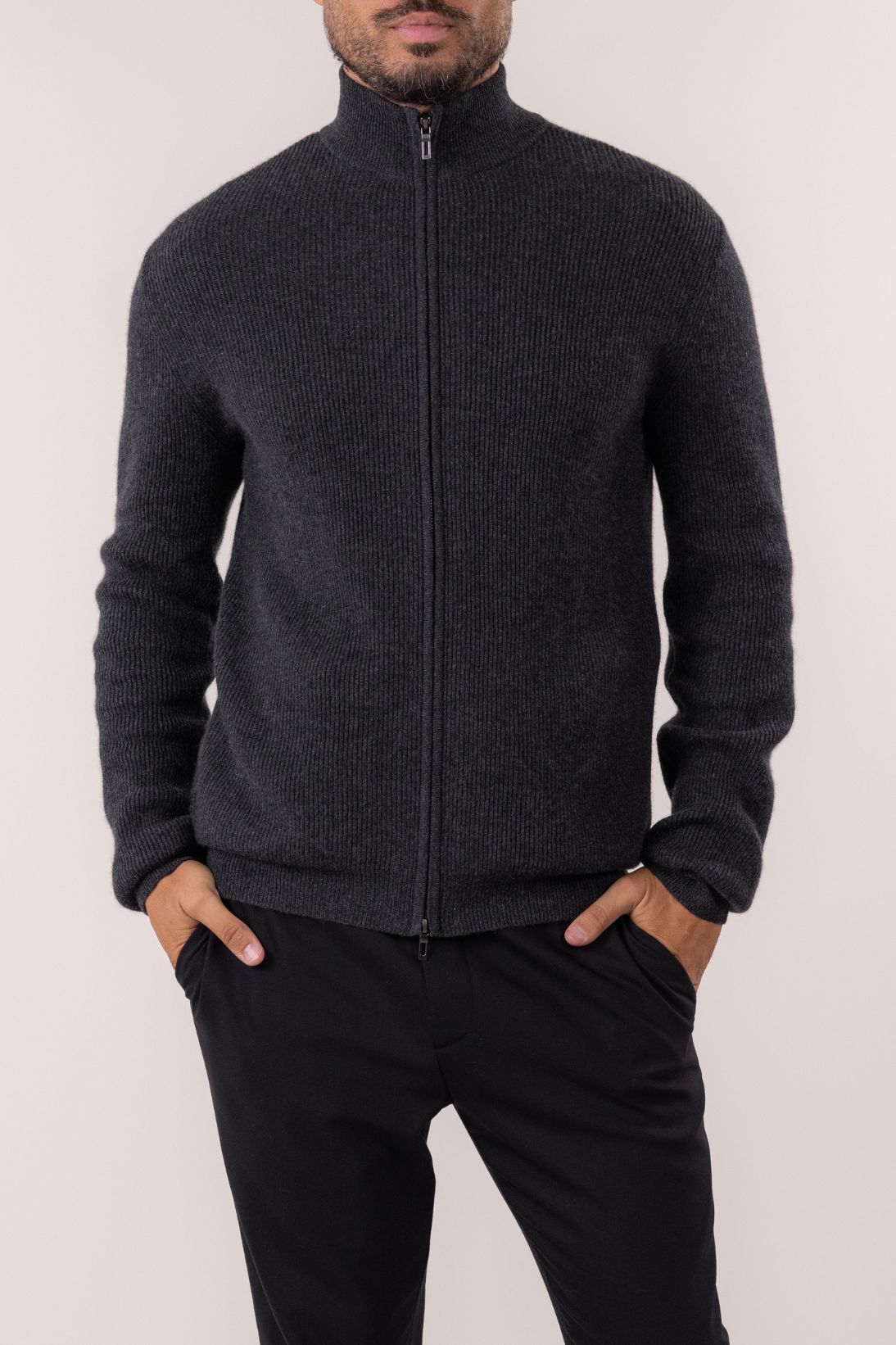 Men's Ribbed Zip Cardigan | TSE