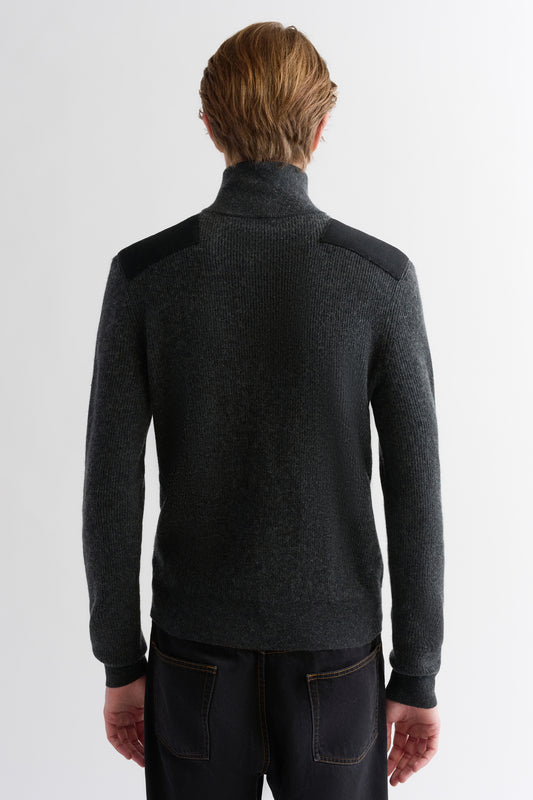 MOCK NECK ZIP SWEATER