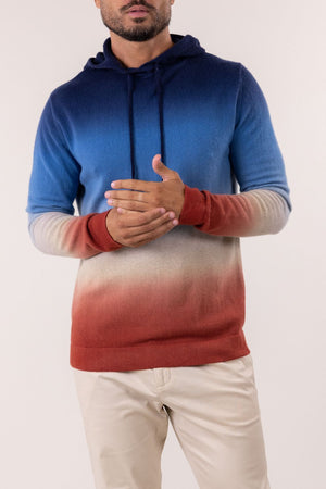 CASHMERE DIP DYE HOODIE PULLOVER