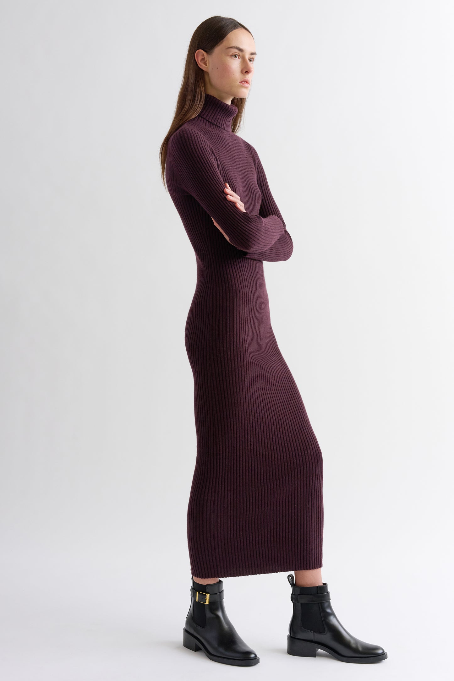 Women's Poorboy Rib Turtleneck Dress
