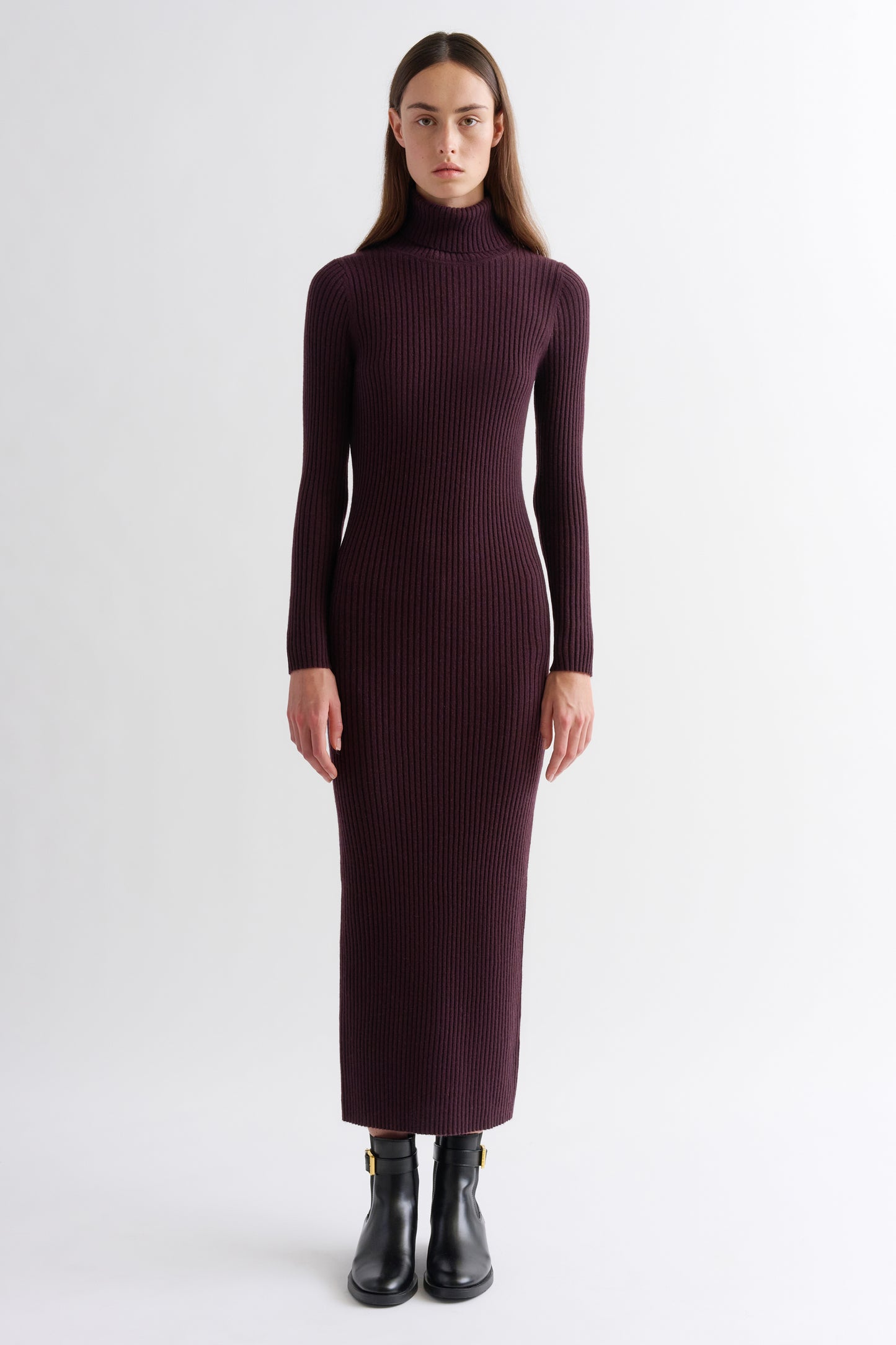 POORBOY RIB TURTLENECK DRESS