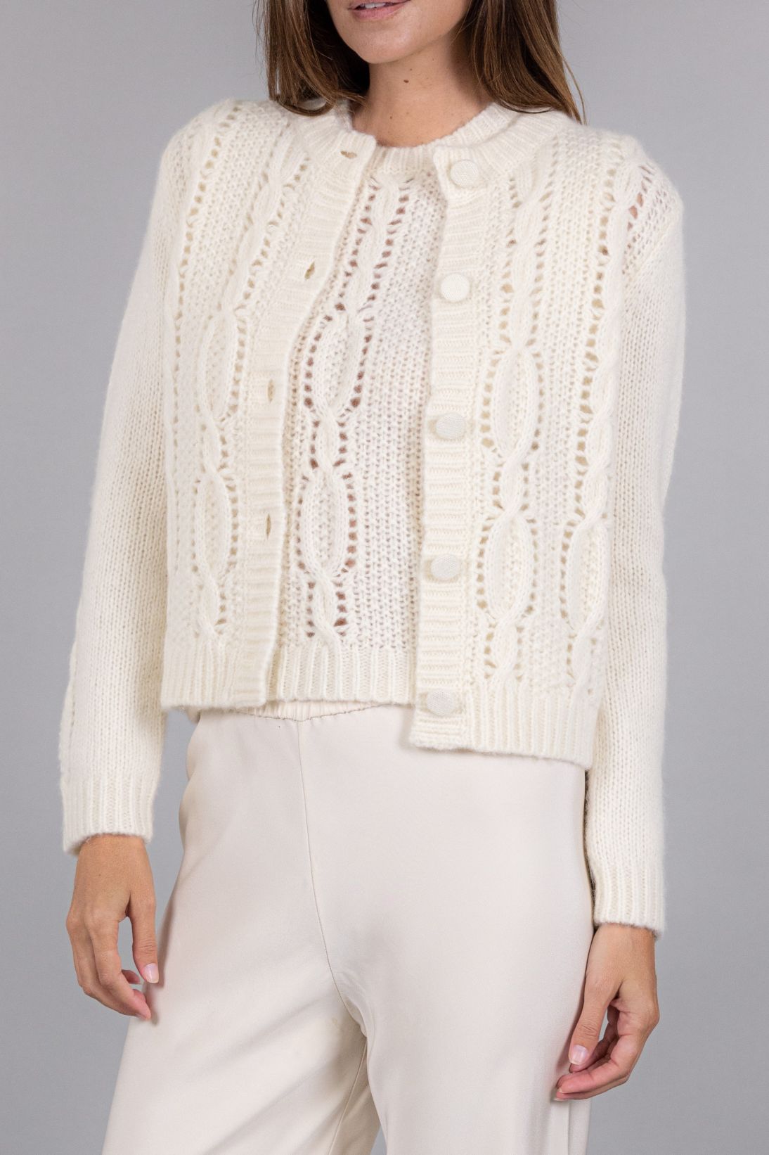 BOUCLE CABLE CARDIGAN