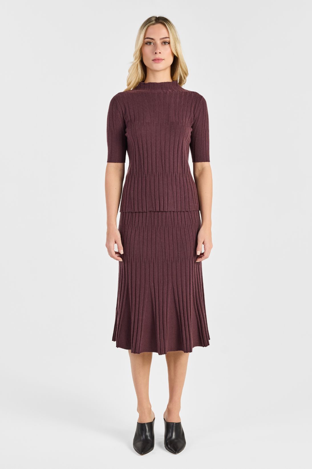 VARIEGATED RIB MOCKNECK