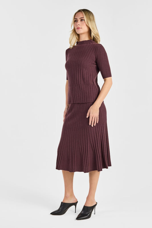 VARIEGATED RIB MOCKNECK