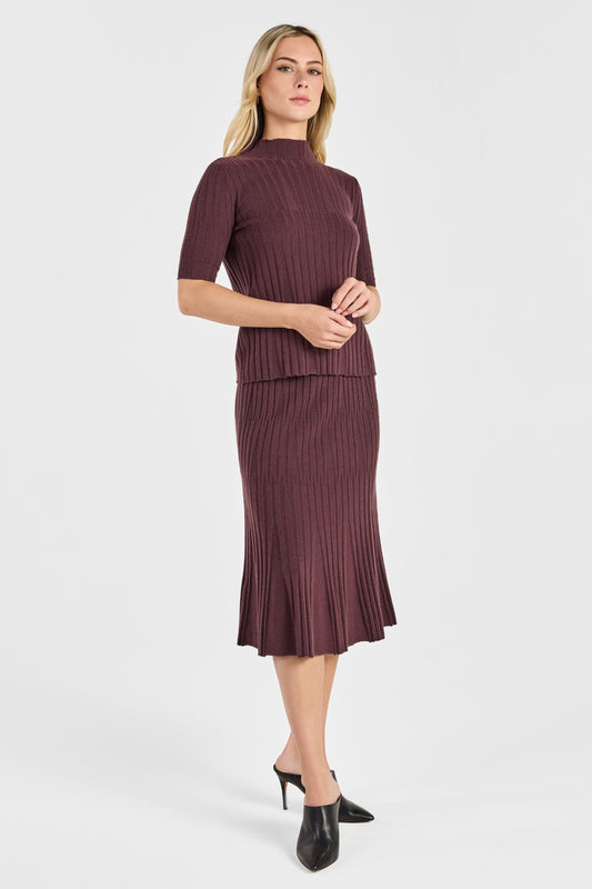 VARIEGATED RIB SKIRT