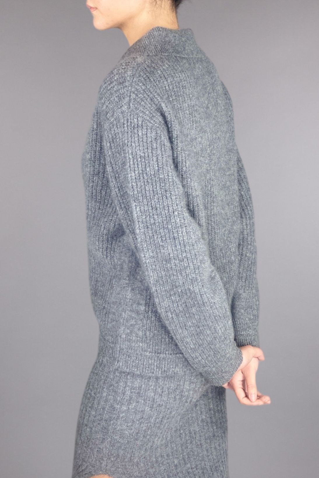 BOUCLE RIBBED OVERSIZE POLO