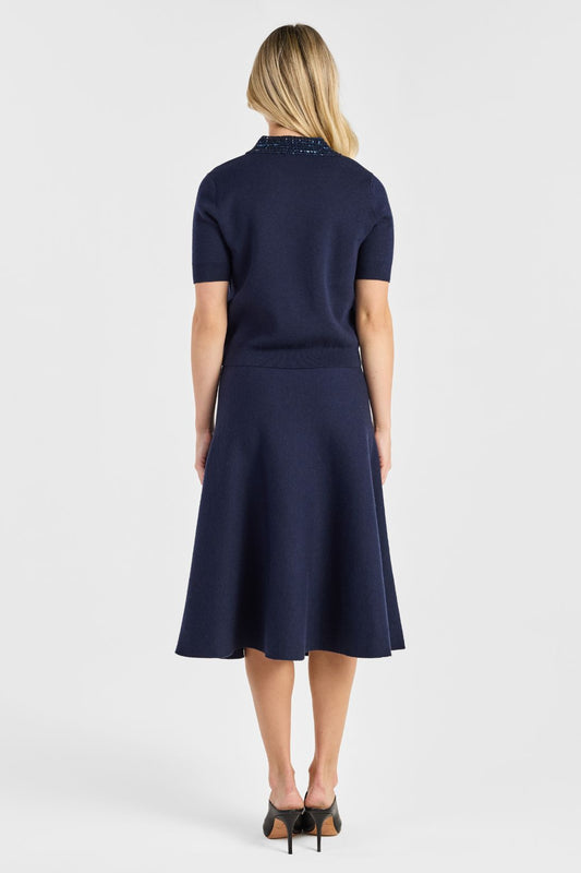 EMBROIDERED COLLAR TOP