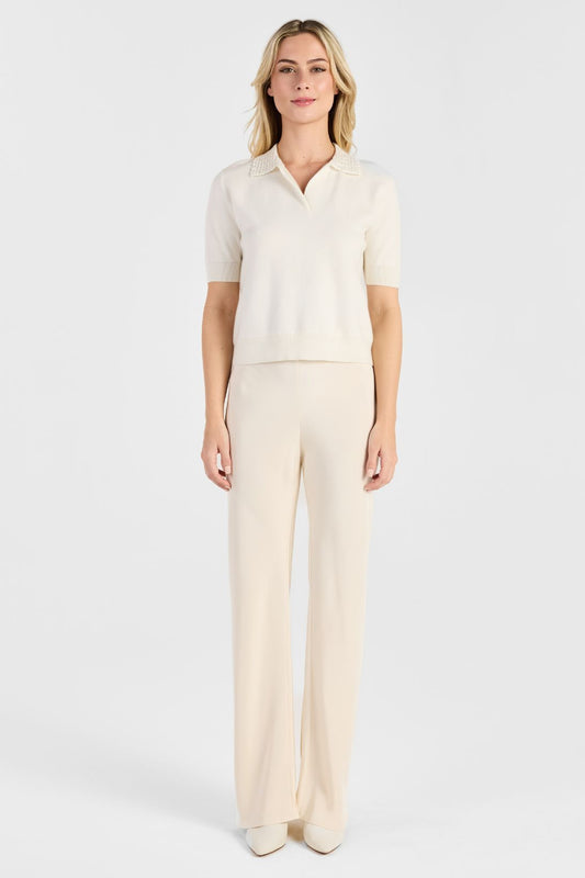 EMBROIDERED COLLAR TOP