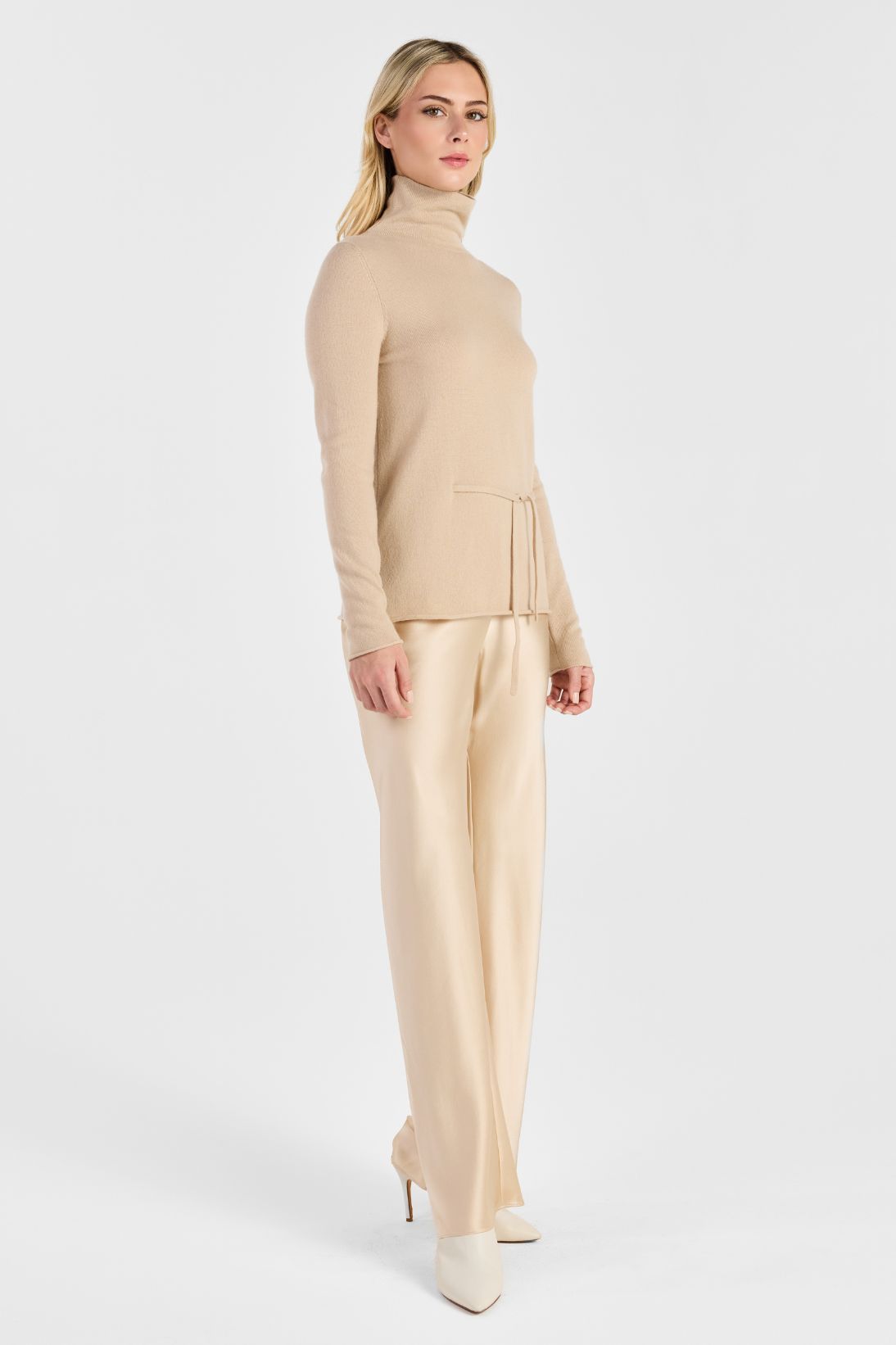 SIDE-TIE TURTLENECK TOP