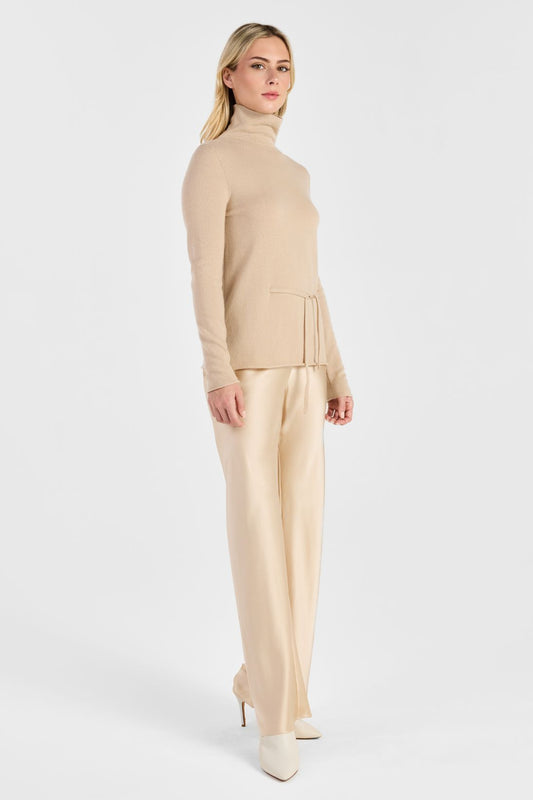 SIDE-TIE TURTLENECK TOP