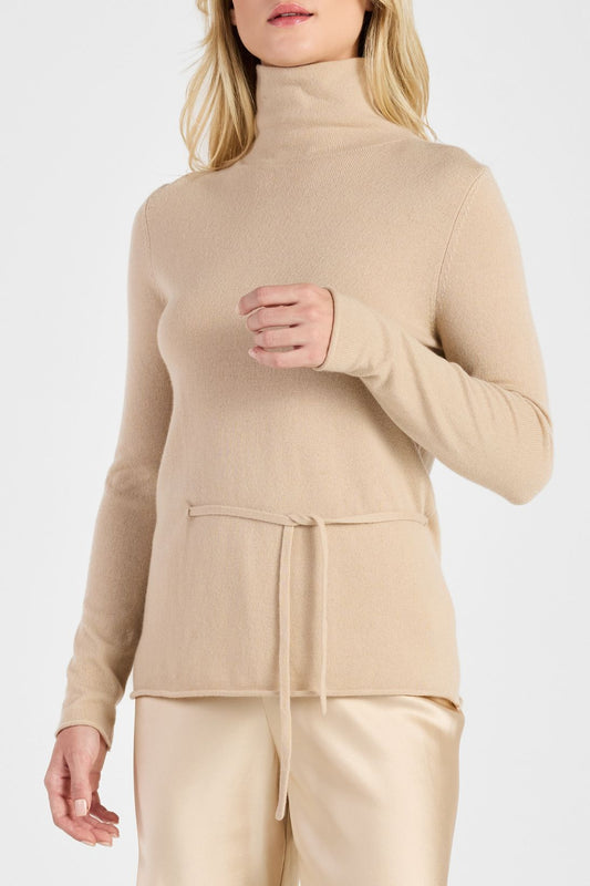 SIDE-TIE TURTLENECK TOP