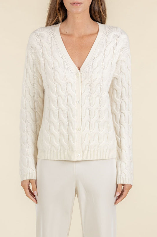 CROPPED CABLE CARDIGAN