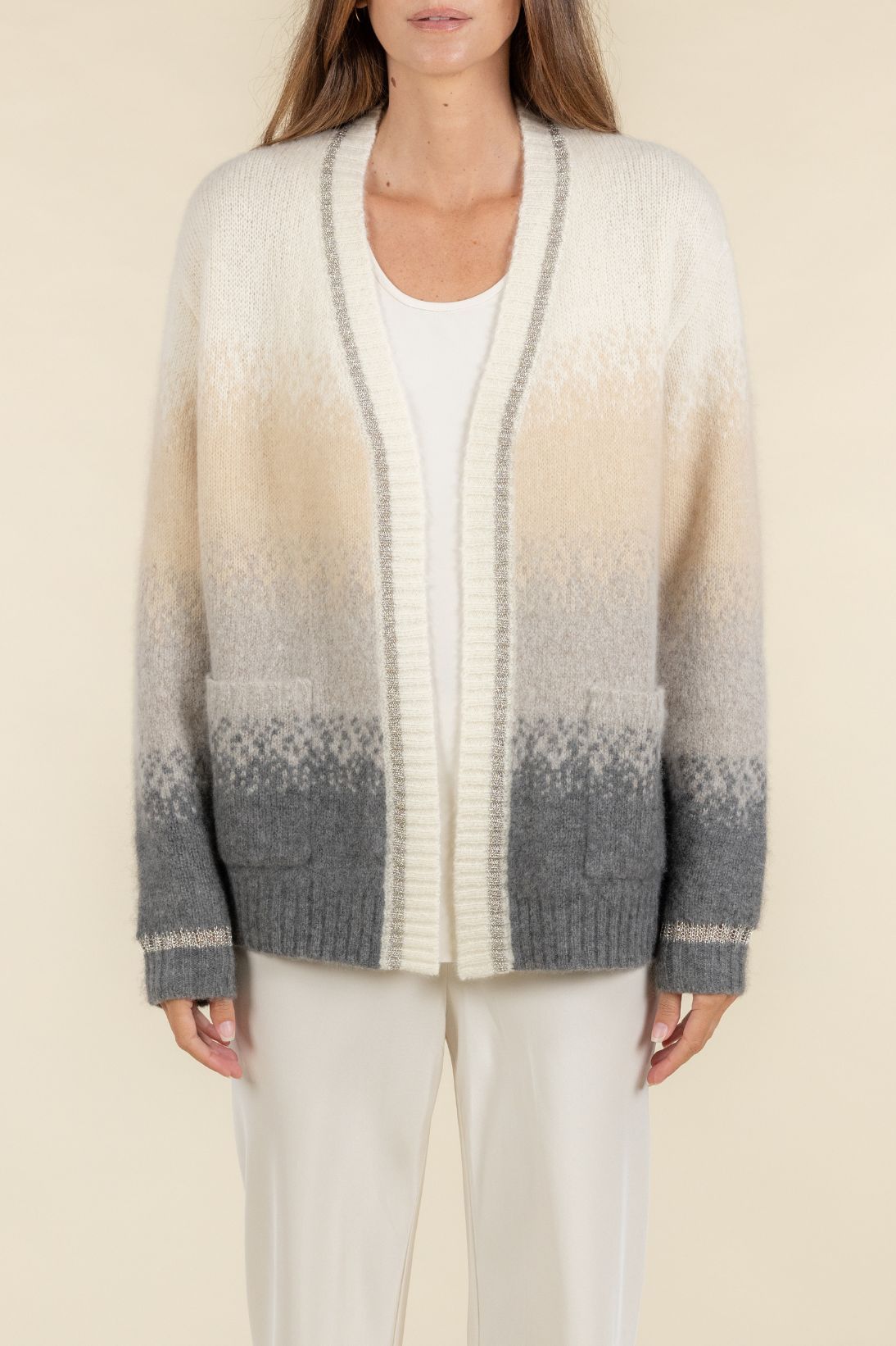 LUREX OMBRE STRIPE CARDIGAN