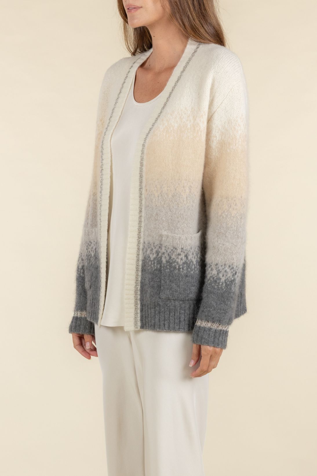 LUREX OMBRE STRIPE CARDIGAN