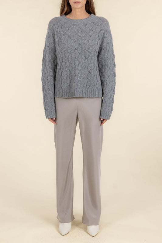 SUSTAINABLE CASHMERE CABLE SWEATER