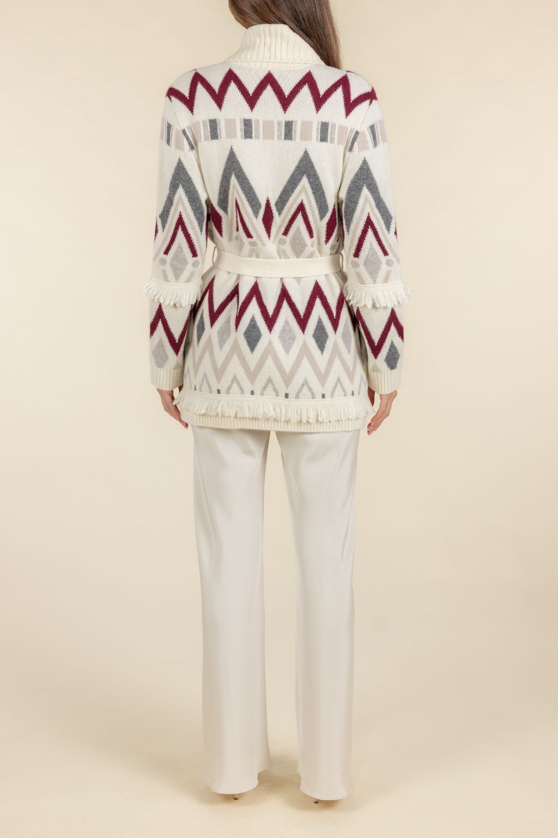 JACQUARD INTARSIA CARDIGAN