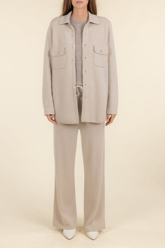 CASHMERE SHIRT JACKET WITH POCKETS