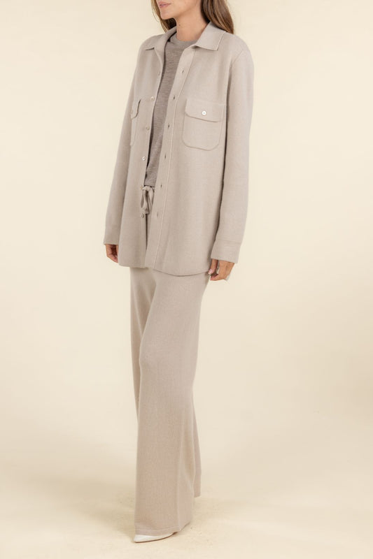 CASHMERE SHIRT JACKET WITH POCKETS