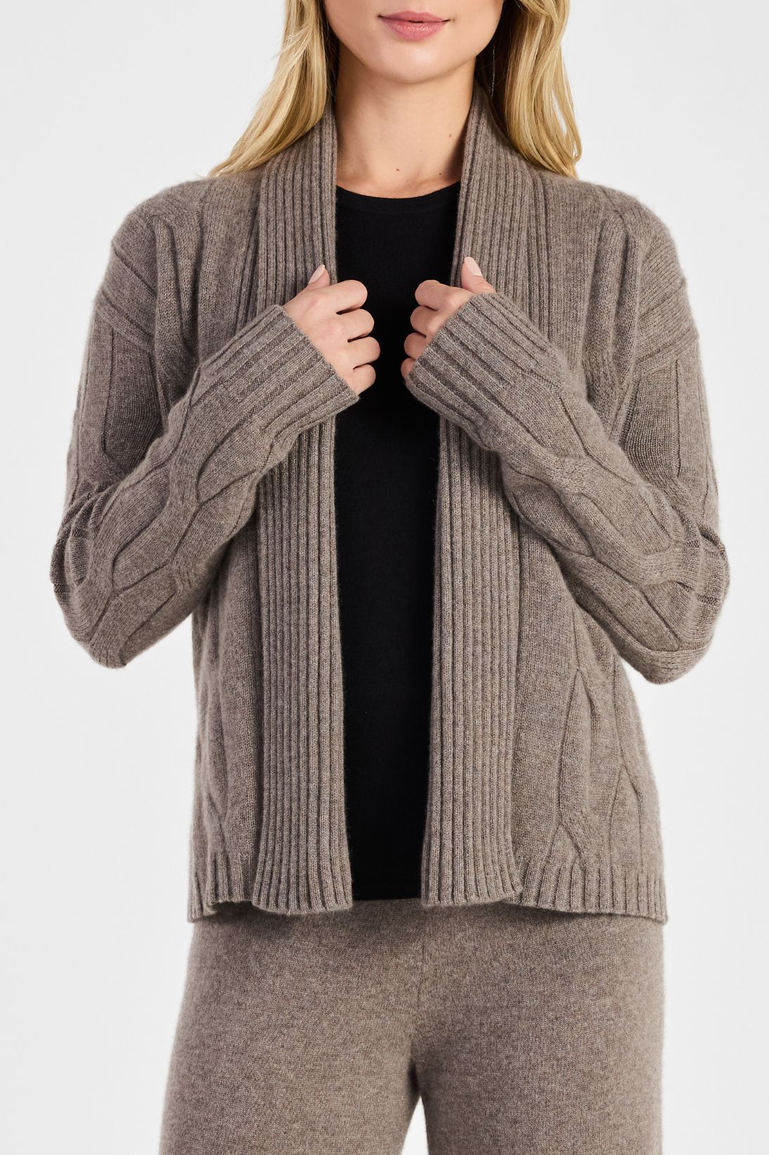 SHAWL CABLE CARDIGAN