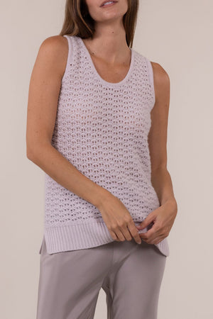 SUSTAINABLE CASHMERE OPEN WEAVE TANK