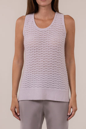 SUSTAINABLE CASHMERE OPEN WEAVE TANK