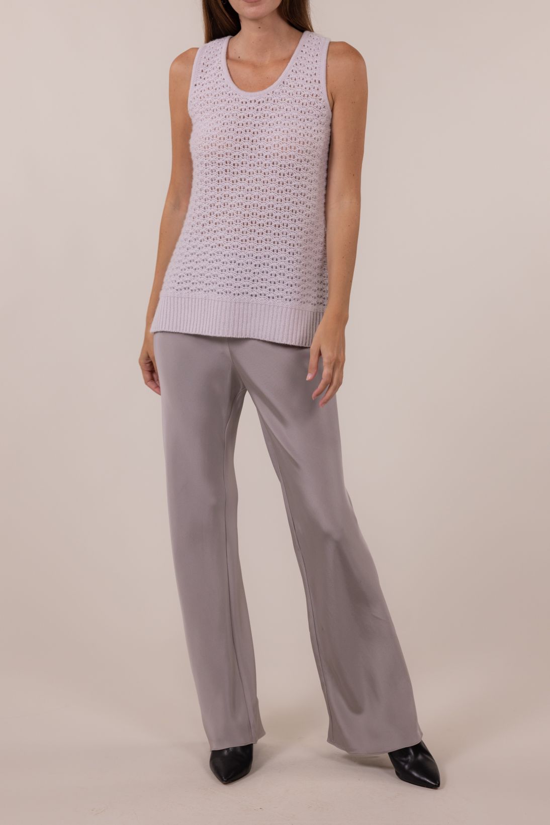 SUSTAINABLE CASHMERE OPEN WEAVE TANK