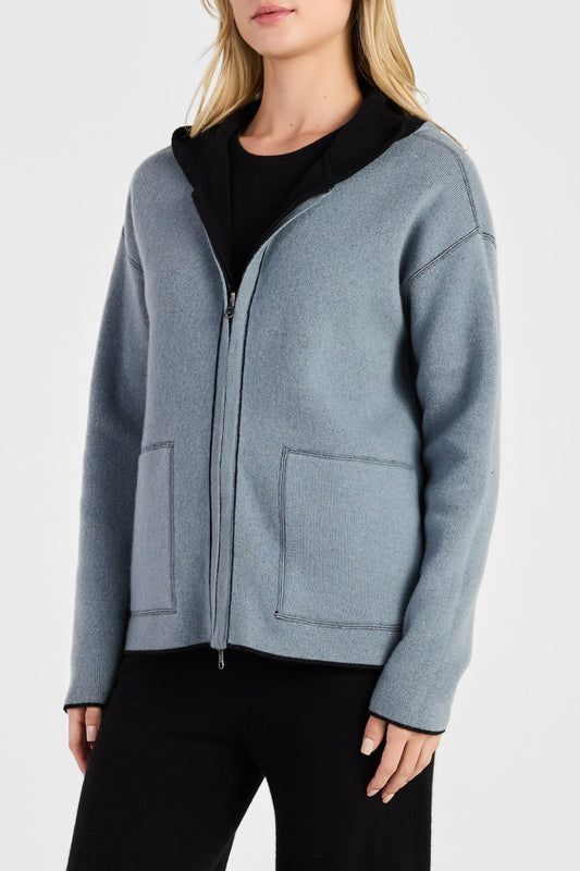 REVERSIBLE FULL-ZIP HOODIE