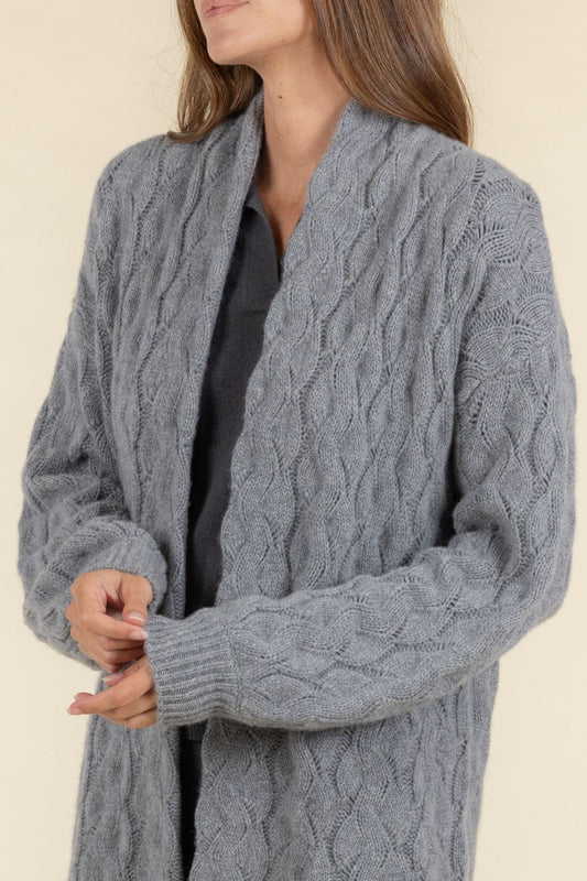 SUSTAINABLE CASHMERE CABLE CARDIGAN