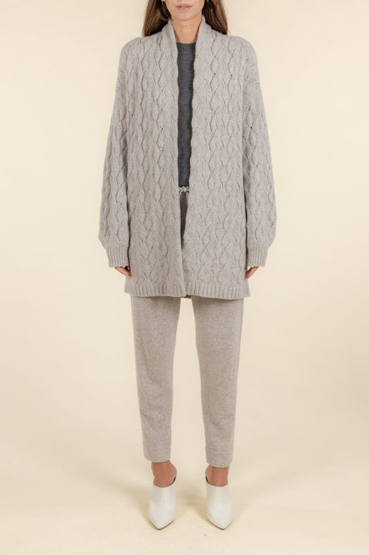 SUSTAINABLE CASHMERE CABLE CARDIGAN