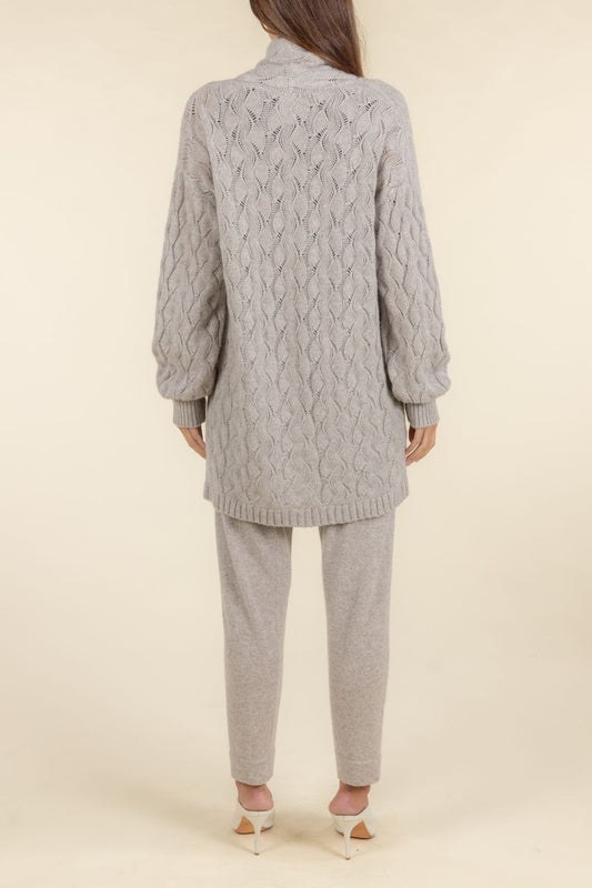 SUSTAINABLE CASHMERE CABLE CARDIGAN