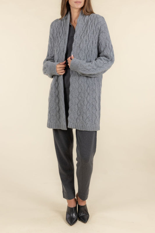 SUSTAINABLE CASHMERE CABLE CARDIGAN