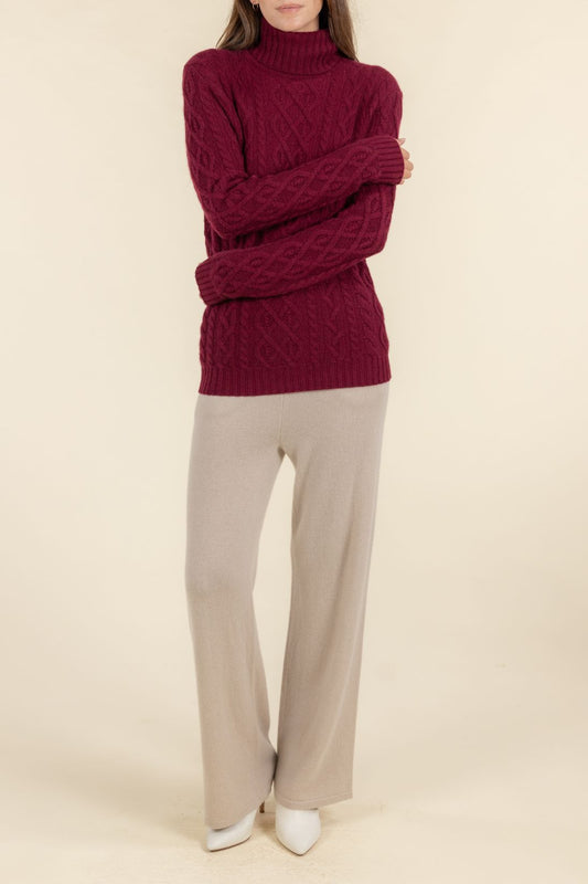 SUSTAINABLE CASHMERE CABLE TURTLENECK